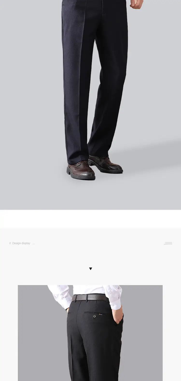 Dark Gray Fleece Lined Dad Pants for Men — feature 7