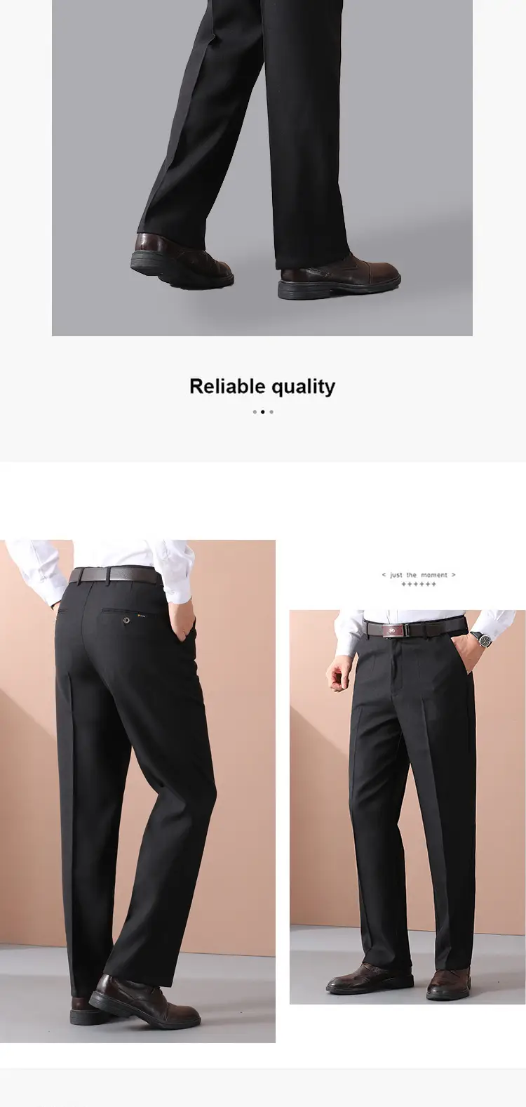 Dark Gray Fleece Lined Dad Pants for Men — feature 8