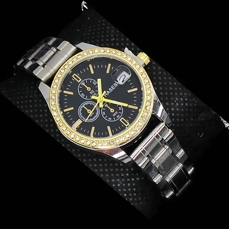 Women's Gold Dial Watch with Pearl & Diamond Bracelet Set - Image 12