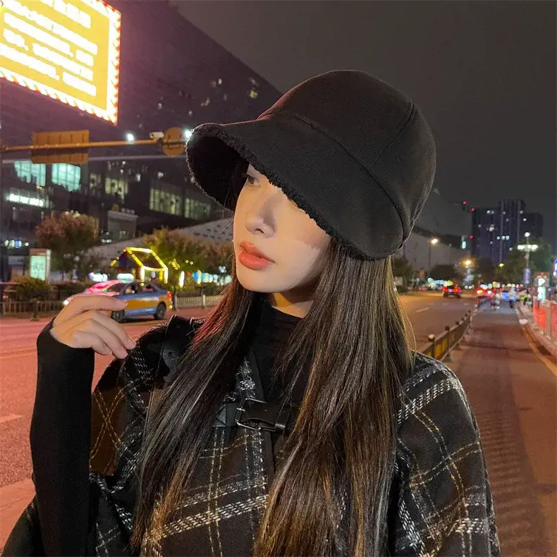 Women's Black Fleece Lined Baseball Cap for Winter Use — feature 5