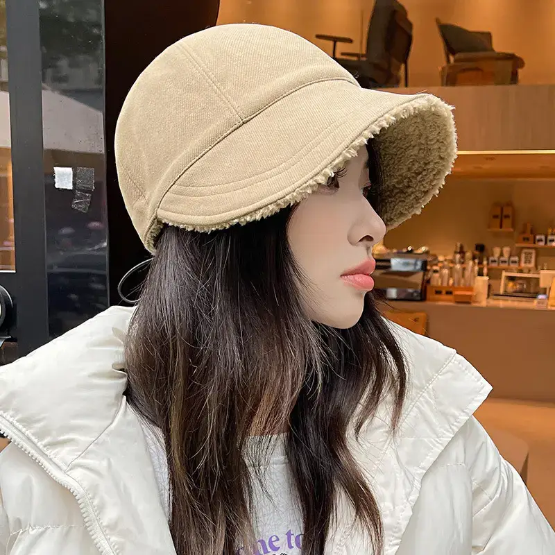 Women's Black Fleece Lined Baseball Cap for Winter Use - Image 5