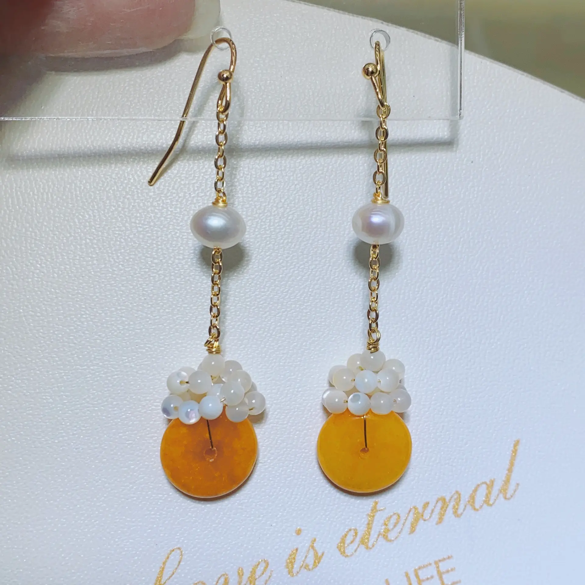 Fairy Palace Style Gold Jade Earrings Set — feature 7