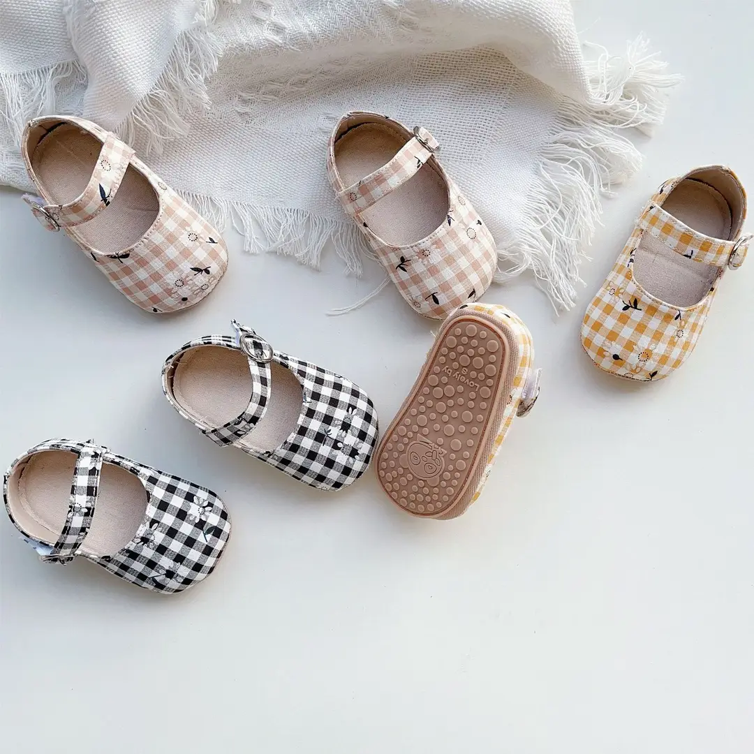 Directly Supplied from the Manufacturer, Korean Style Spring and Autumn Baby Shoes, Boys' Plaid Cloth Shoes, Girls' Soft-Soled Toddler Shoes, Plaid Shoes - Image 4