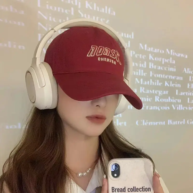 Women Red Letter Baseball Cap with Phone Cover - Image 8