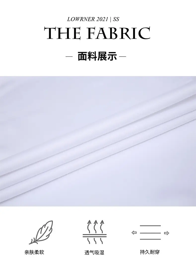 Men White Short Sleeve Square Collar Shirt — feature 19