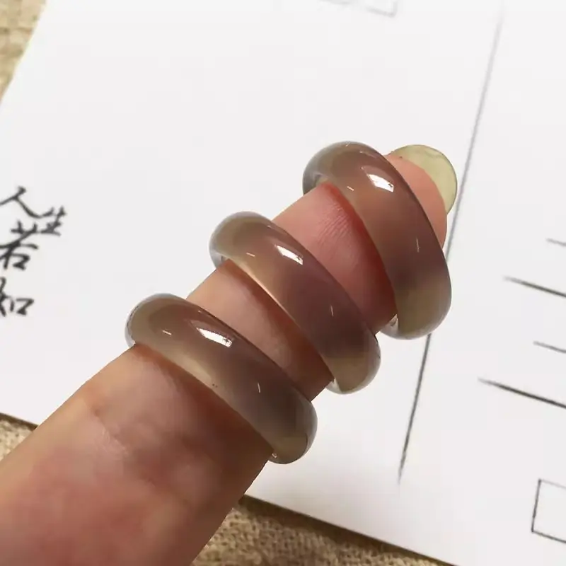 Grey Chalcedony Finger Ring for Men Women - Image 5