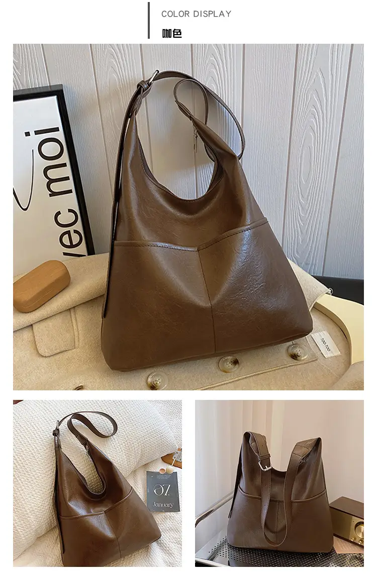 Vintage Women's Black Leather Shoulder Bag 2024 — feature 20