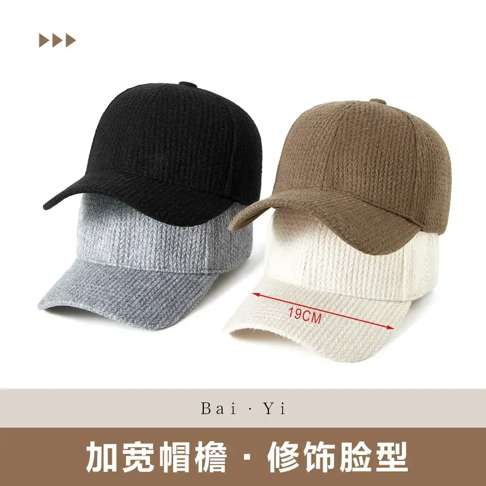 Grey Knit Baseball Cap for Men Winter Warm Windproof - Image 6