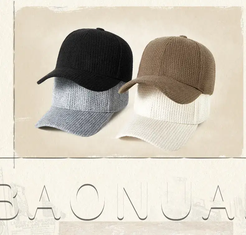Grey Knit Baseball Cap for Men Winter Warm Windproof — feature 14