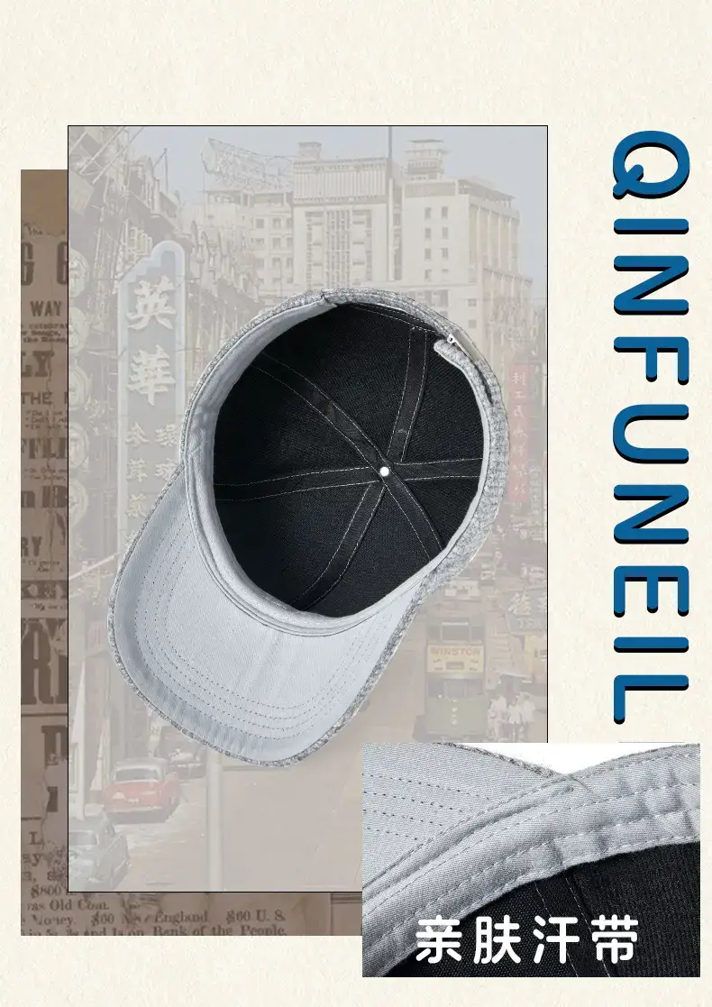 Grey Knit Baseball Cap for Men Winter Warm Windproof — feature 5