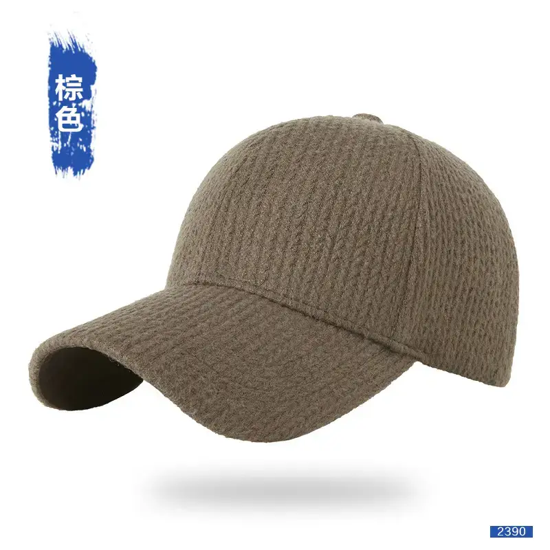 Grey Knit Baseball Cap for Men Winter Warm Windproof - Image 2