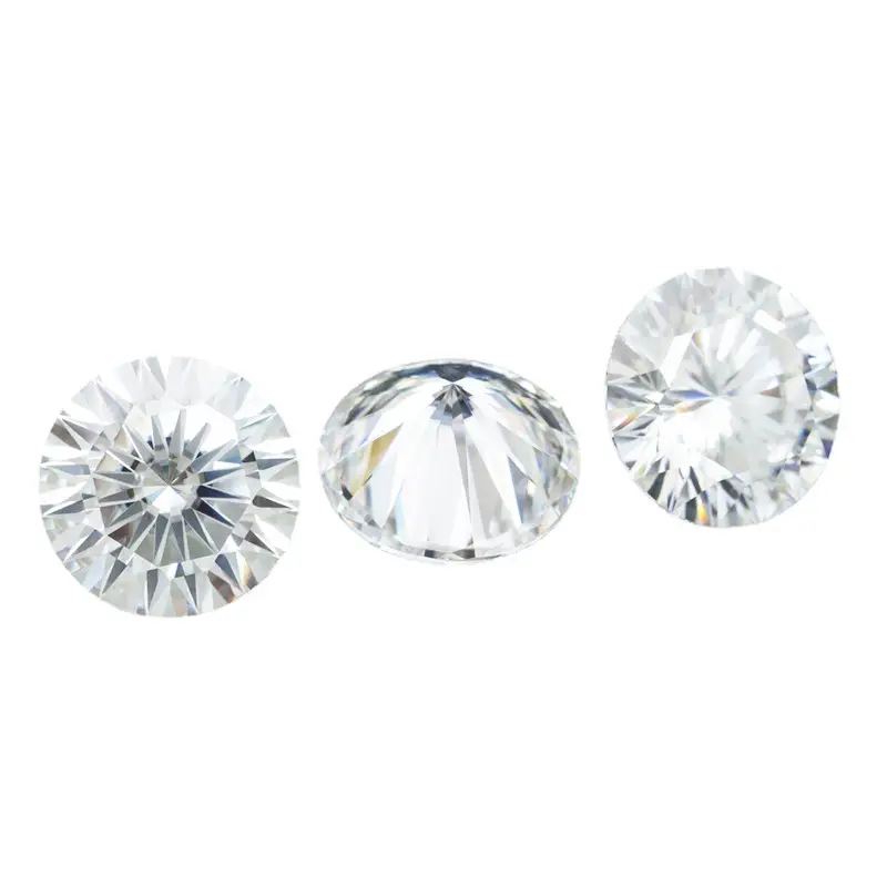 Moissanite Round Crystal 18K White Gold 10x18 - Image 5