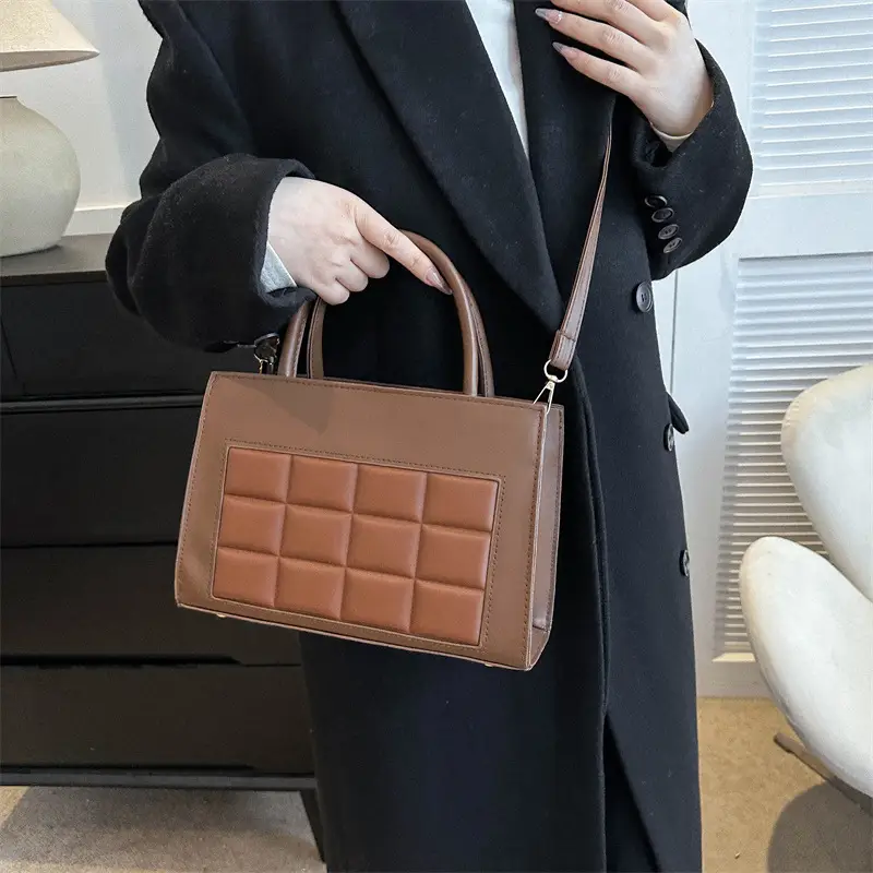 Women Plaid Bag Retro Contrast Shoulder Messenger 2024 - Image 8