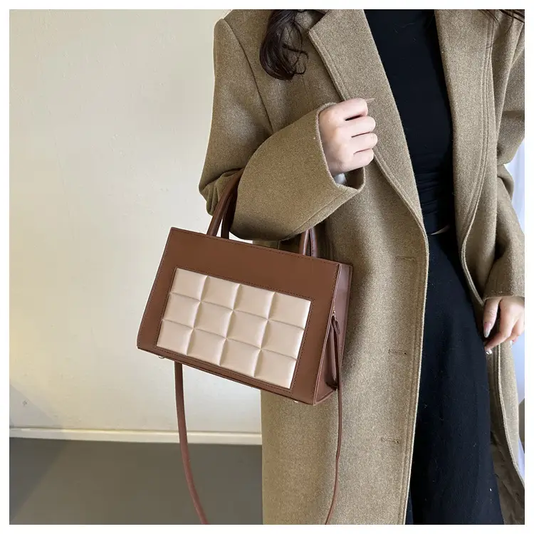 Women Plaid Bag Retro Contrast Shoulder Messenger 2024 — feature 19