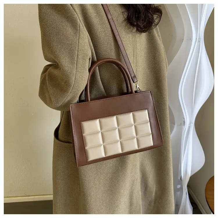 Women Plaid Bag Retro Contrast Shoulder Messenger 2024 — feature 21