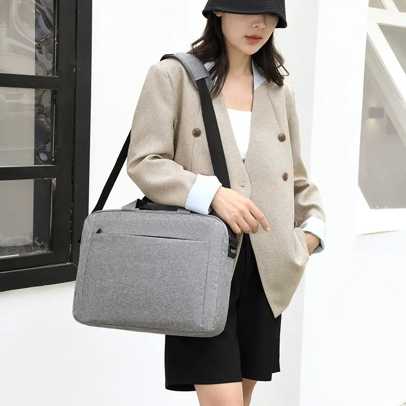 Men's Grey 15.6" Computer Bag Shoulder Messenger - Image 6