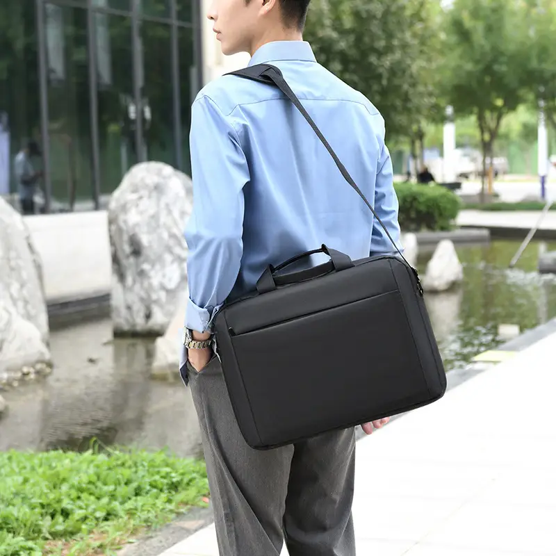 Men's Grey 15.6" Computer Bag Shoulder Messenger - Image 7