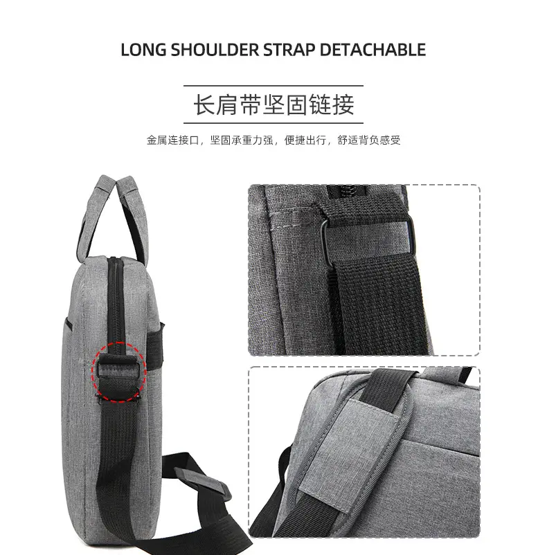 Men's Grey 15.6" Computer Bag Shoulder Messenger — feature 10