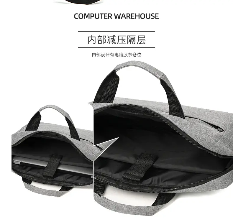 Men's Grey 15.6" Computer Bag Shoulder Messenger — feature 11