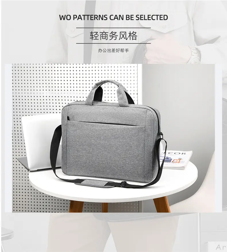 Men's Grey 15.6" Computer Bag Shoulder Messenger — feature 12
