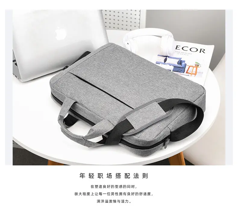 Men's Grey 15.6" Computer Bag Shoulder Messenger — feature 13