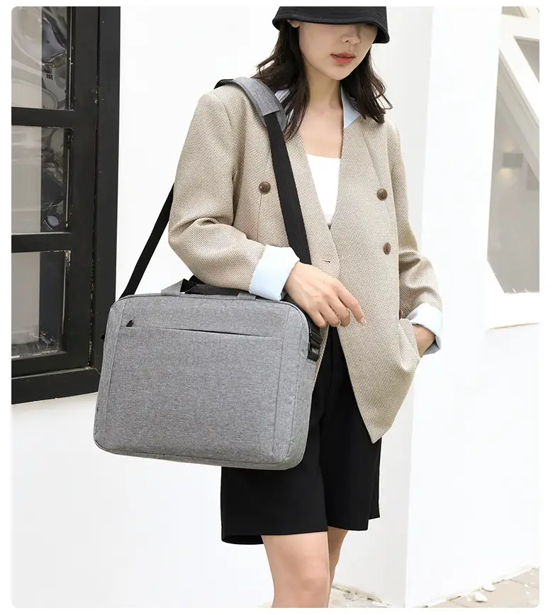 Men's Grey 15.6" Computer Bag Shoulder Messenger — feature 19
