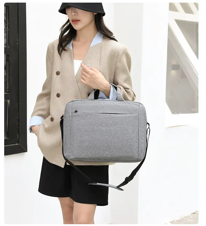 Men's Grey 15.6" Computer Bag Shoulder Messenger — feature 20