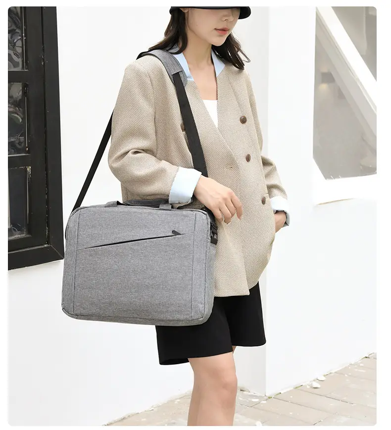 Men's Grey 15.6" Computer Bag Shoulder Messenger — feature 21