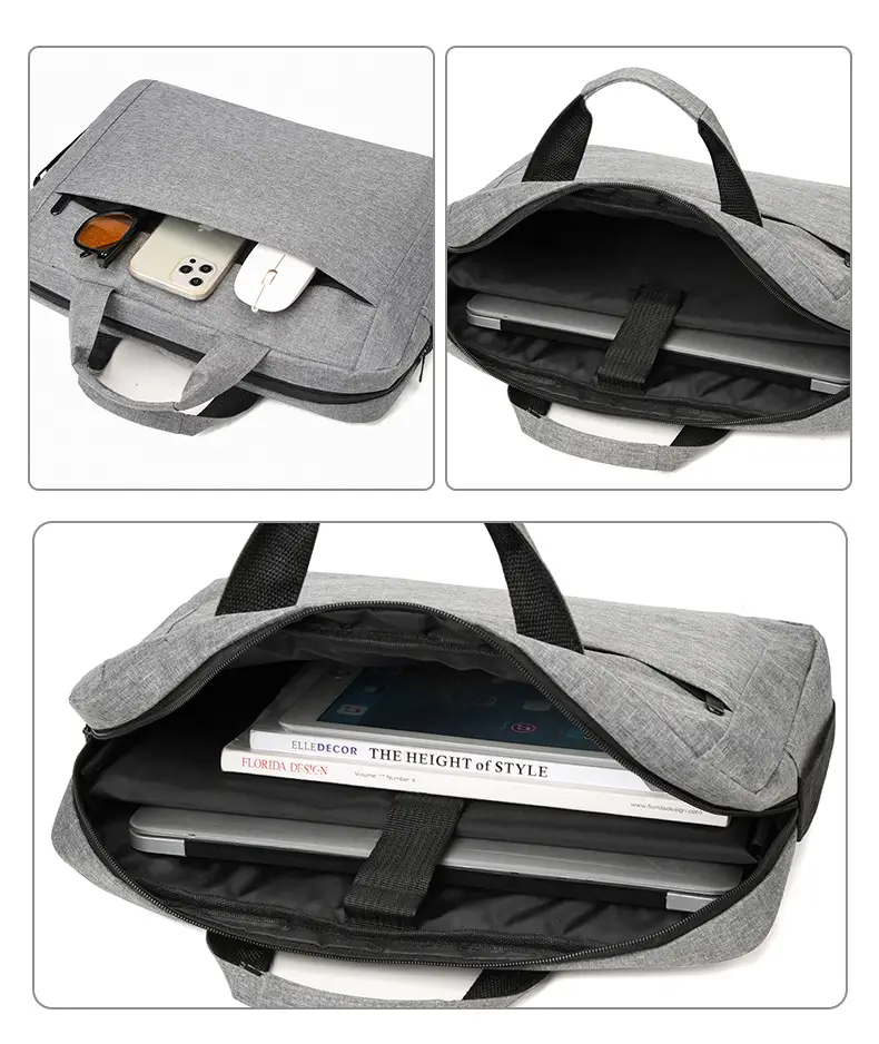 Men's Grey 15.6" Computer Bag Shoulder Messenger — feature 24