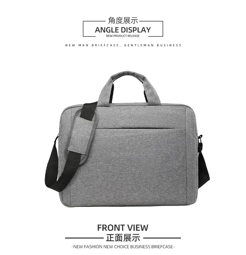 Men's Grey 15.6" Computer Bag Shoulder Messenger — feature 25