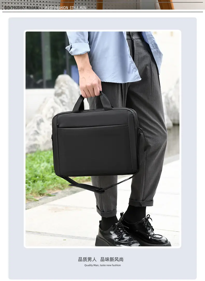 Men's Grey 15.6" Computer Bag Shoulder Messenger — feature 3