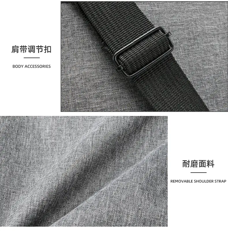 Men's Grey 15.6" Computer Bag Shoulder Messenger — feature 33