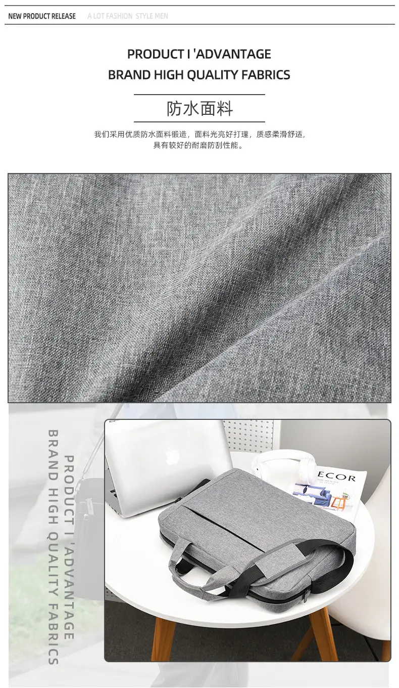 Men's Grey 15.6" Computer Bag Shoulder Messenger — feature 9