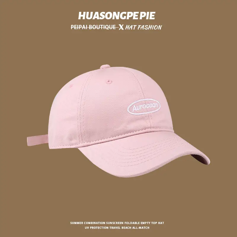 Women Korean Embroidered Pink Baseball Cap - Image 4