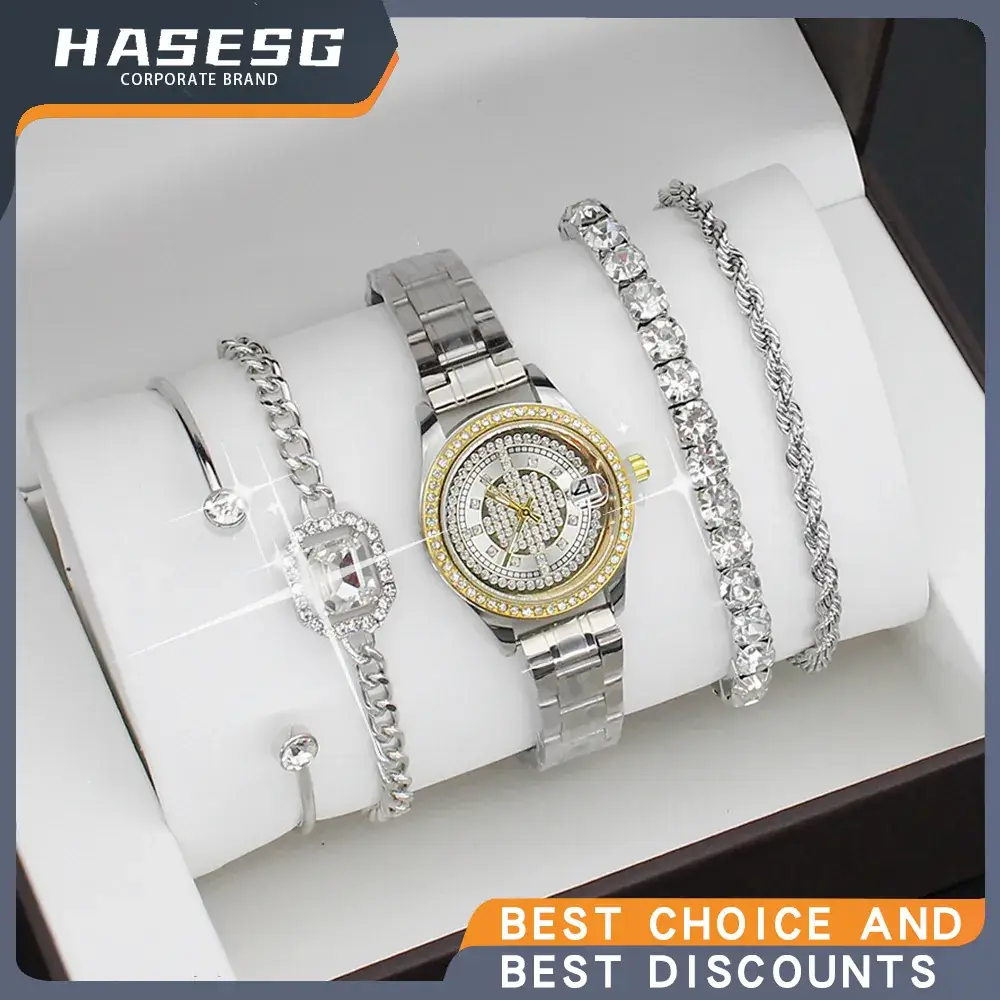 4pcs Light Luxury Women's Bracelet Watch Set - Image 21