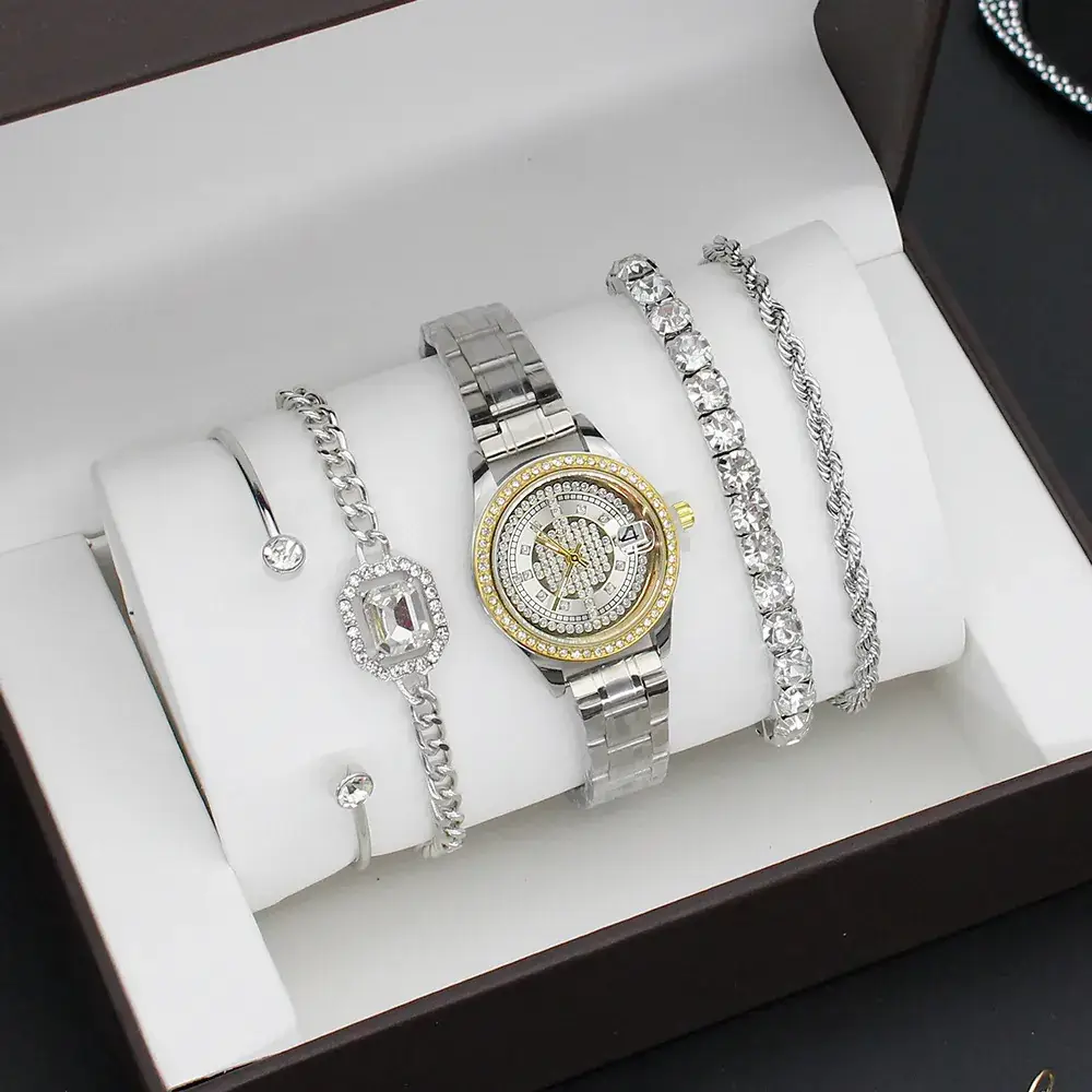 4pcs Light Luxury Women's Bracelet Watch Set - Image 6