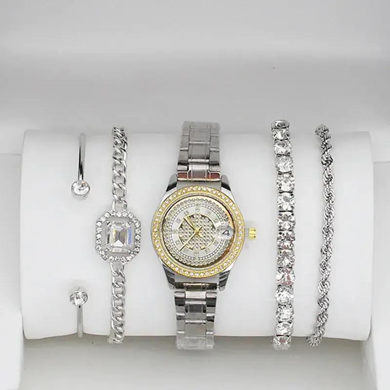 4pcs Light Luxury Women's Bracelet Watch Set - Image 12