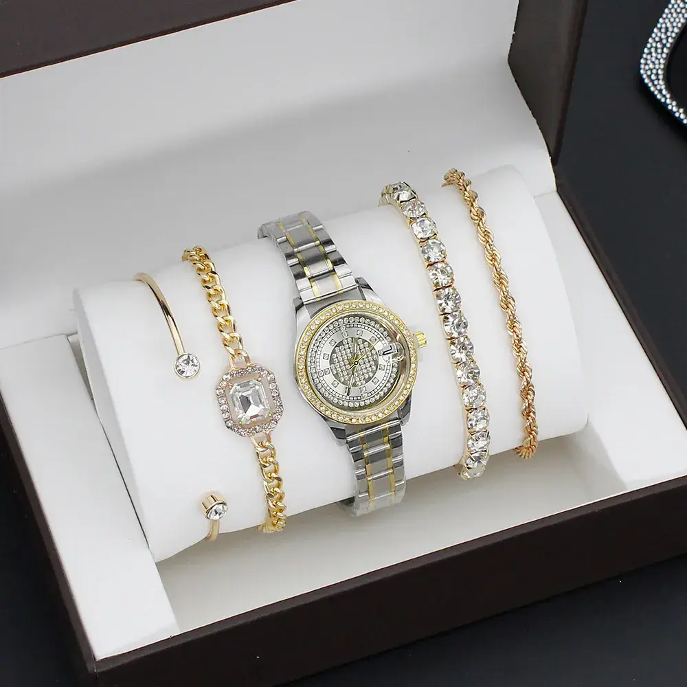 4pcs Light Luxury Women's Bracelet Watch Set - Image 2