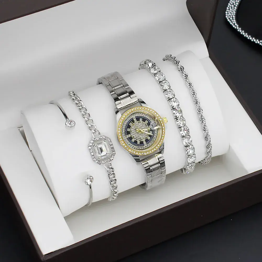 4pcs Light Luxury Women's Bracelet Watch Set - Image 5