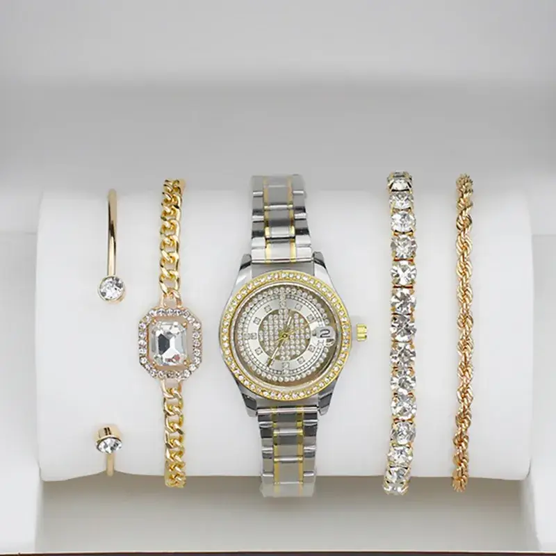 4pcs Light Luxury Women's Bracelet Watch Set - Image 8