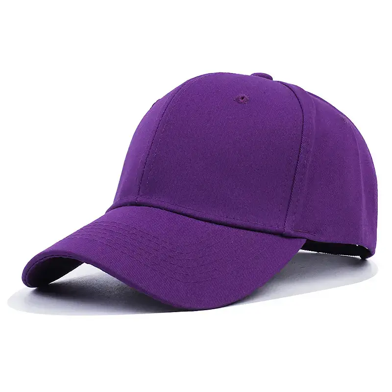 Purple Cotton Baseball Cap for Men Women Wholesale - Image 15