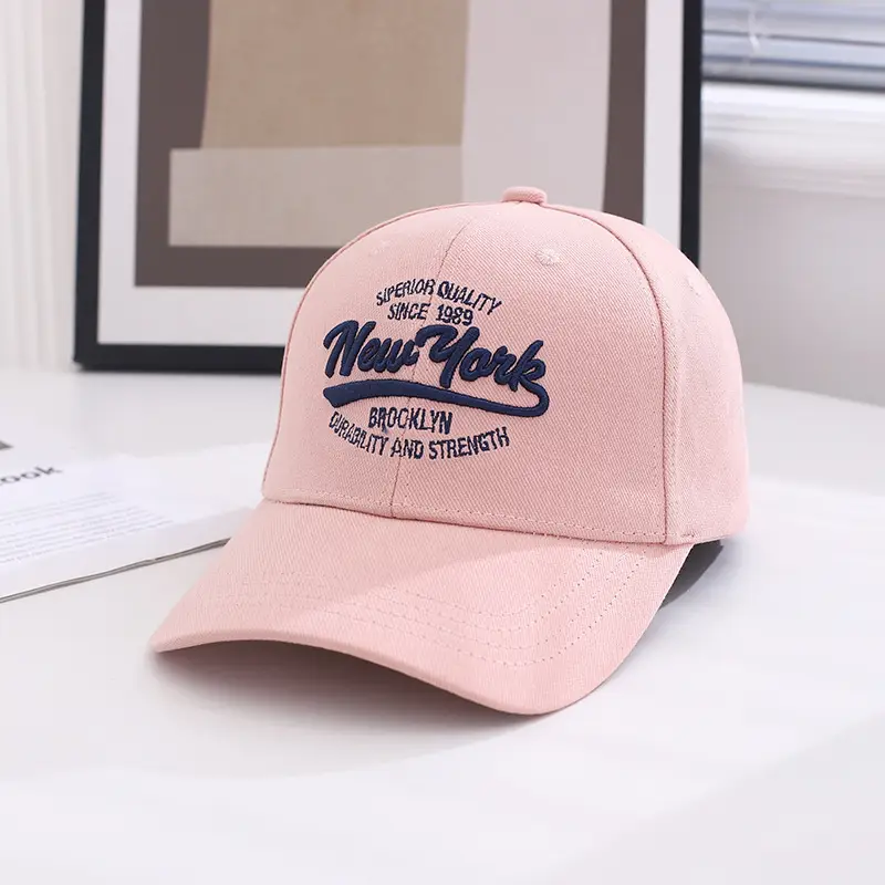 Women Korean Embroidered Beige Baseball Cap - Image 10