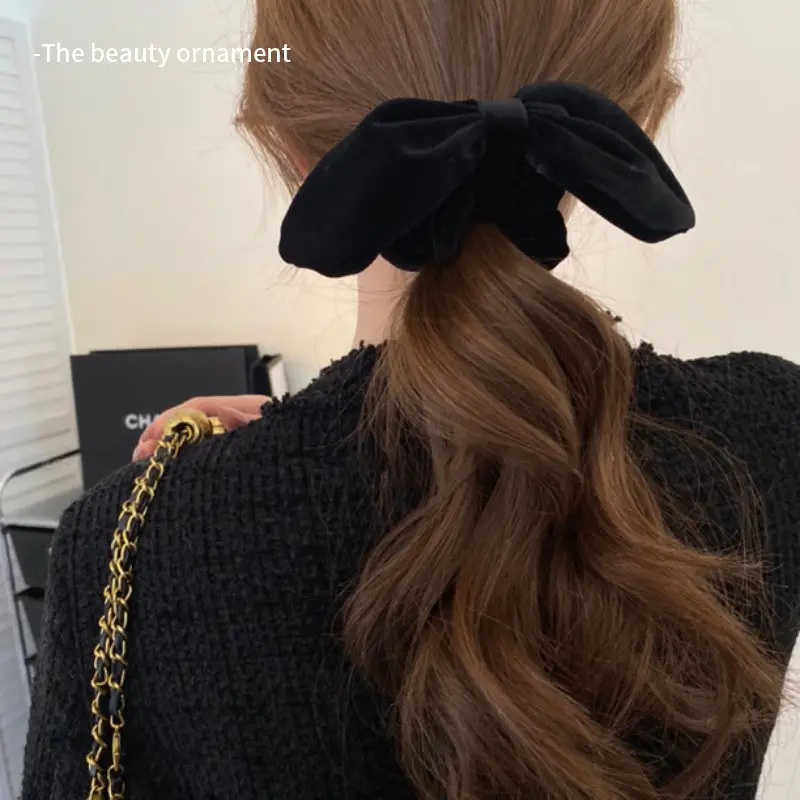 Vintage Velvet Bow Hair Bands Black Brown Red — feature 38