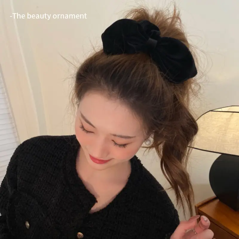 Vintage Velvet Bow Hair Bands Black Brown Red — feature 39