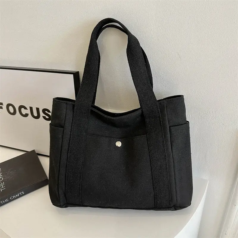 Women Canvas Shoulder Bag Large Capacity Book Loading Commuter