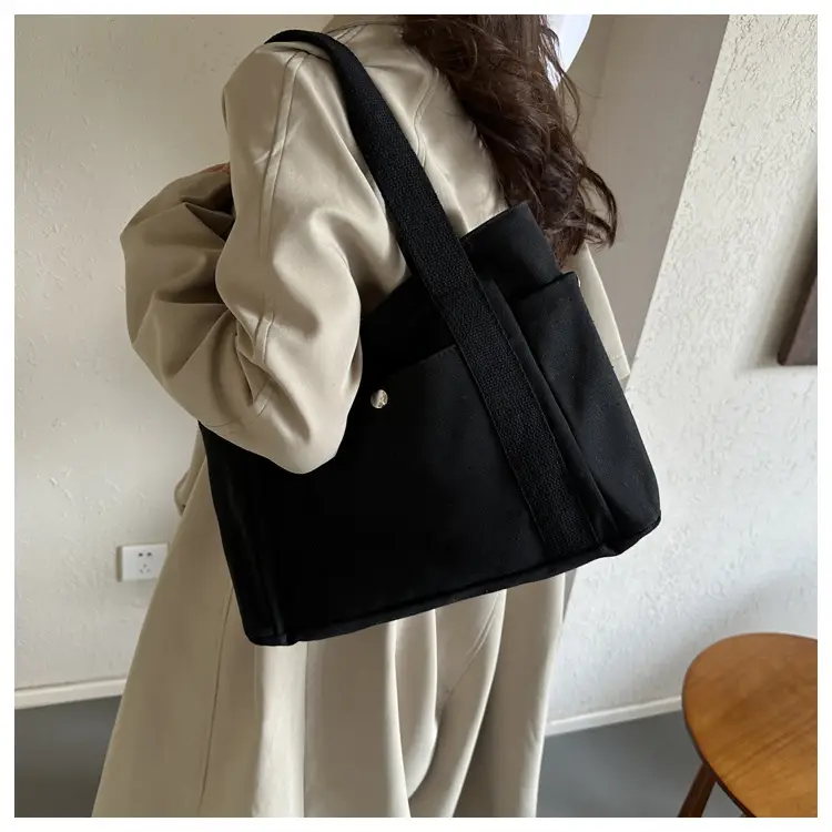 Women Canvas Shoulder Bag Large Capacity Book Loading Commuter — feature 11