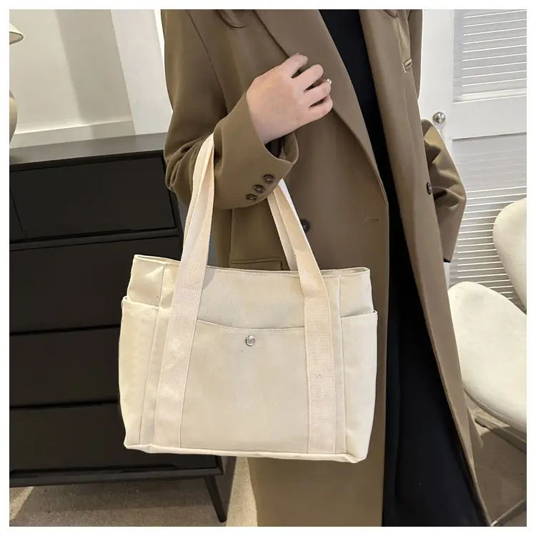 Women Canvas Shoulder Bag Large Capacity Book Loading Commuter — feature 12
