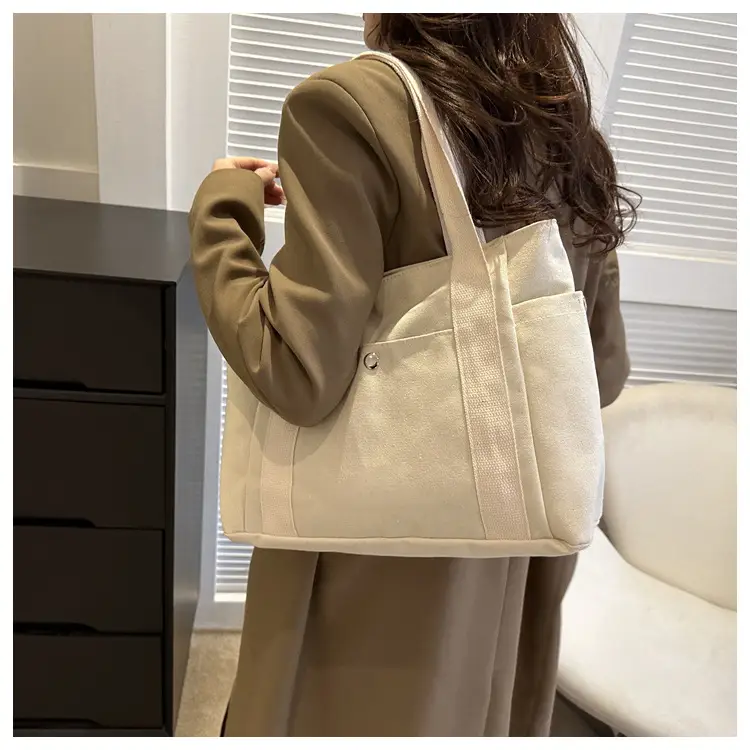 Women Canvas Shoulder Bag Large Capacity Book Loading Commuter — feature 13