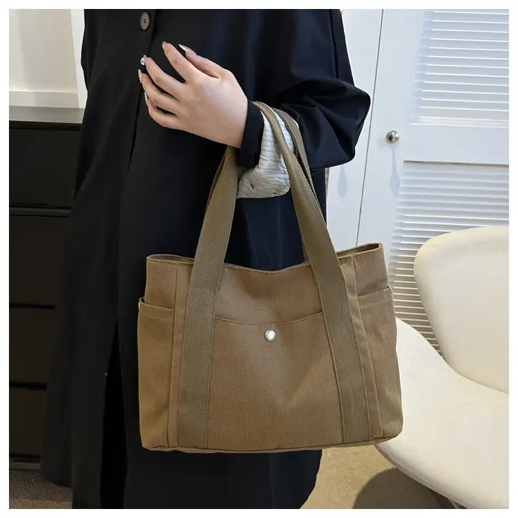 Women Canvas Shoulder Bag Large Capacity Book Loading Commuter — feature 15
