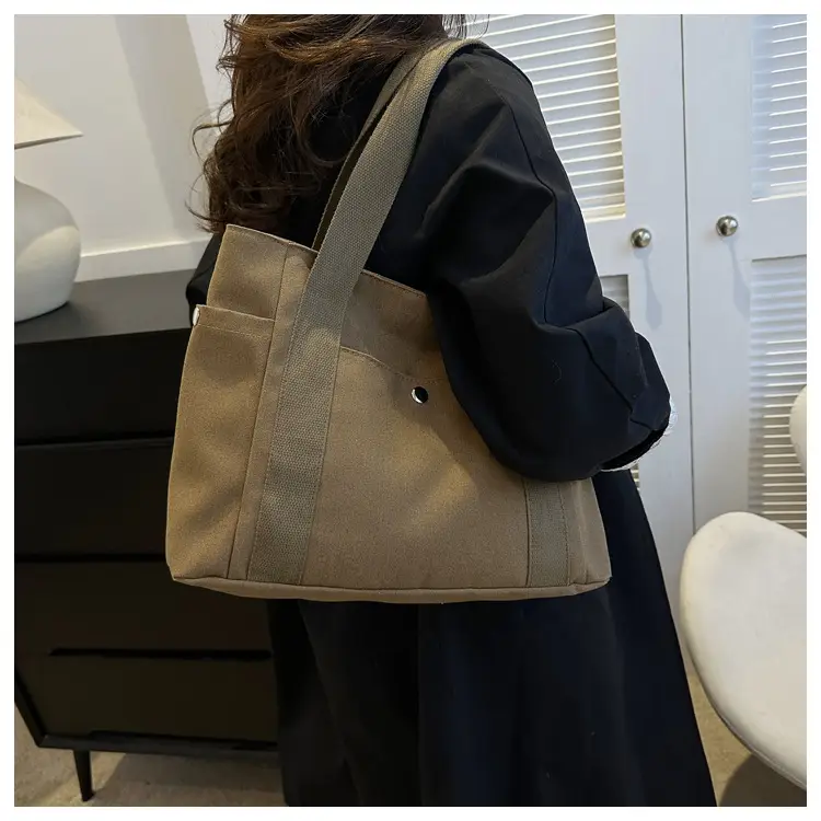Women Canvas Shoulder Bag Large Capacity Book Loading Commuter — feature 16